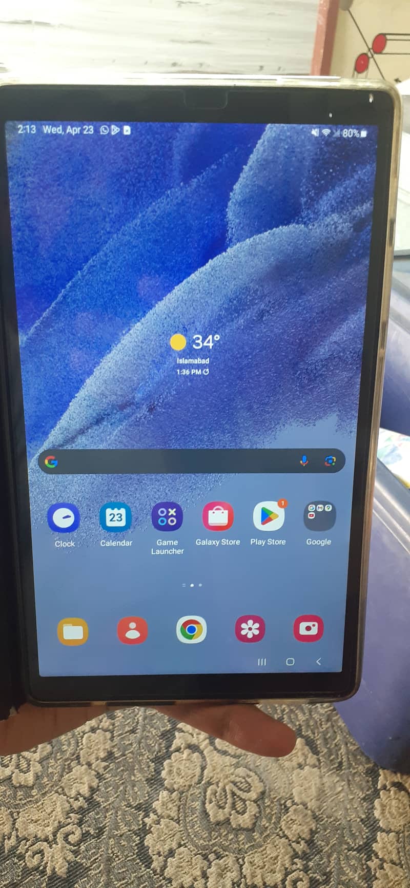 A7 samsung  tab. with leather flips copy cover. . glass protector instal 0