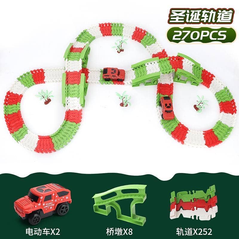 CHILDRENS VARIED TRACK BUILDING BLOCKS And Bubble Gun 1