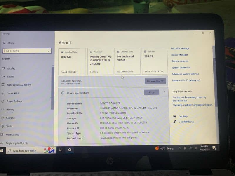 HP laptop core i5 6 genaration 1