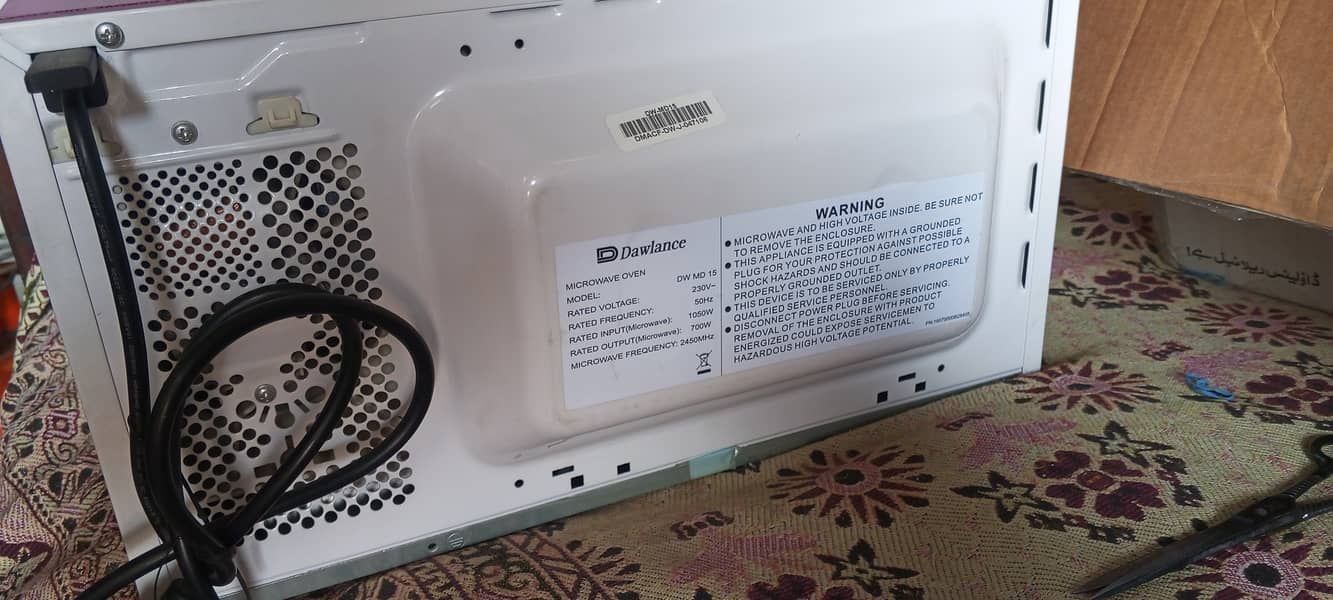 Dawlance Microwave Owen Model # DW MD 15 2