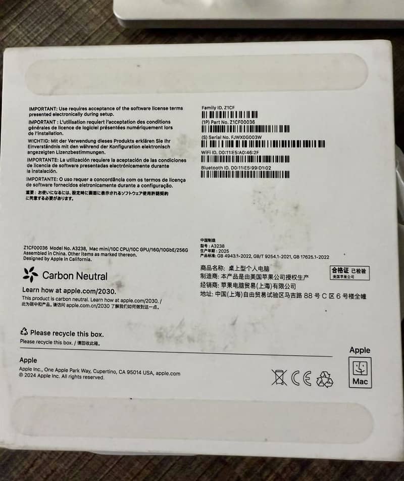 Mac Mini M4 16/256Gb 2