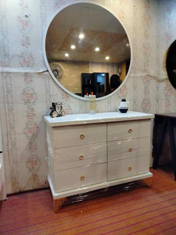 Dressing Tables Round Mirror Best Quality In Your Choice Colours 7