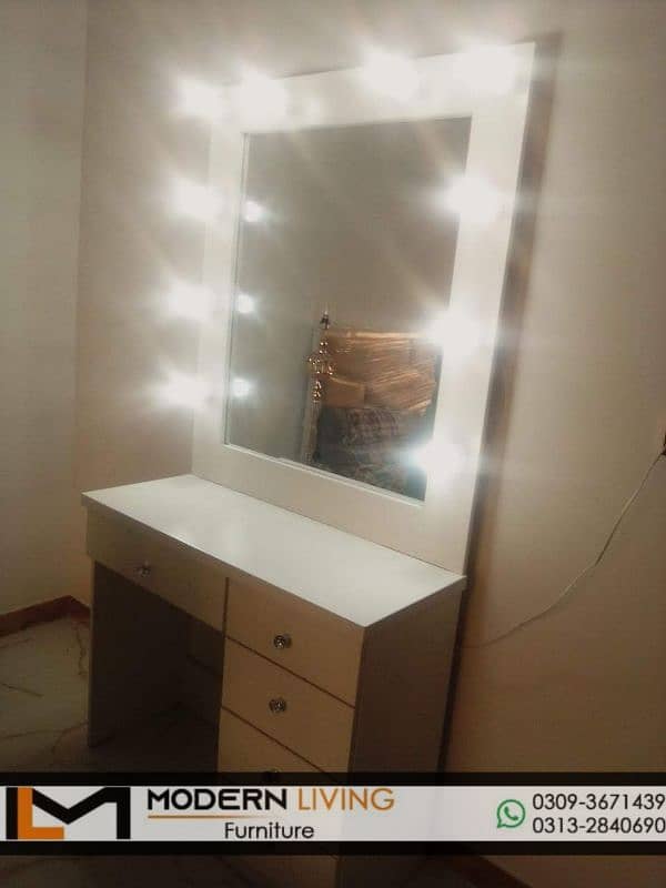 Dressing Tables Round Mirror Best Quality In Your Choice Colours 8