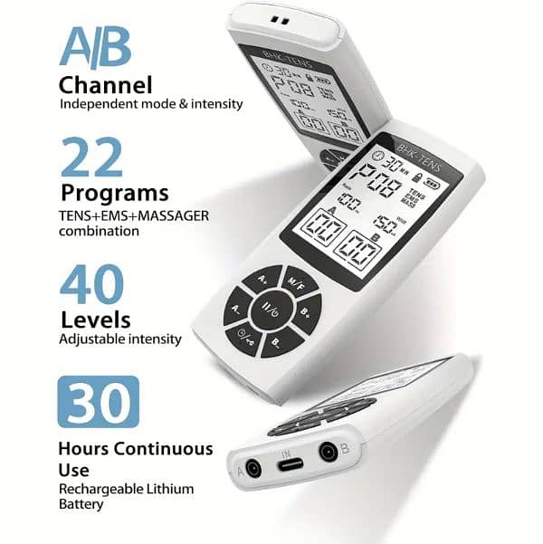 3 In 1 TENS & EMS MACHINE (Built-in Battery) 0