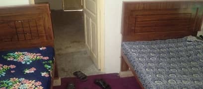 2 New Single Beds with Used Mattress