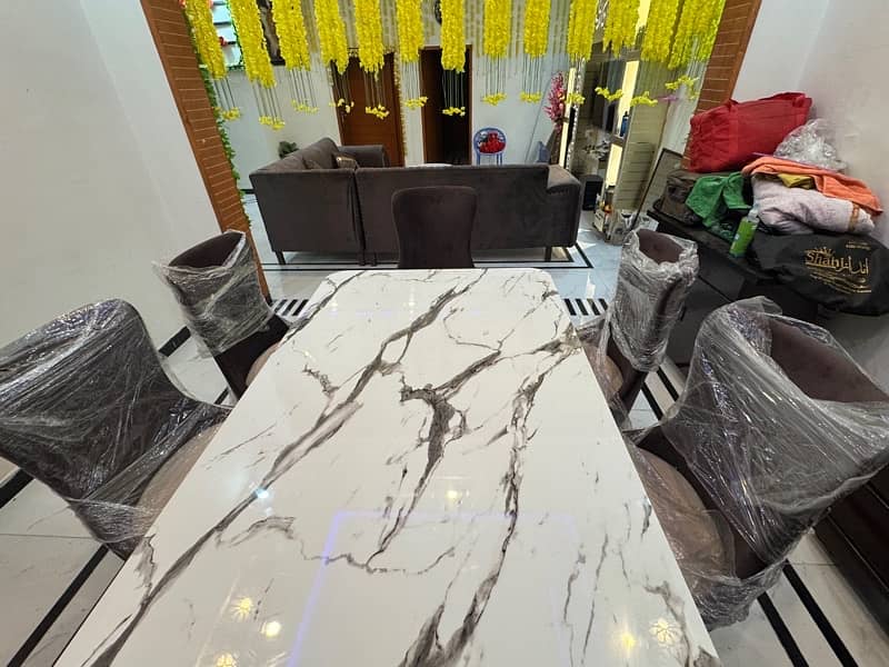 6 Chair Dining Table New 9