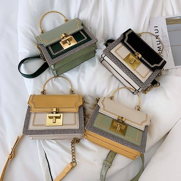 Bag Women's 2025 New Korean Fashion Contrast Color Small 9