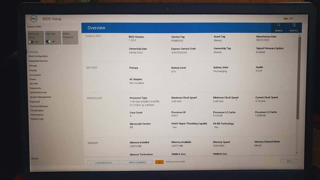 Dell Inspiron  Intel core i7 11th Generation 2