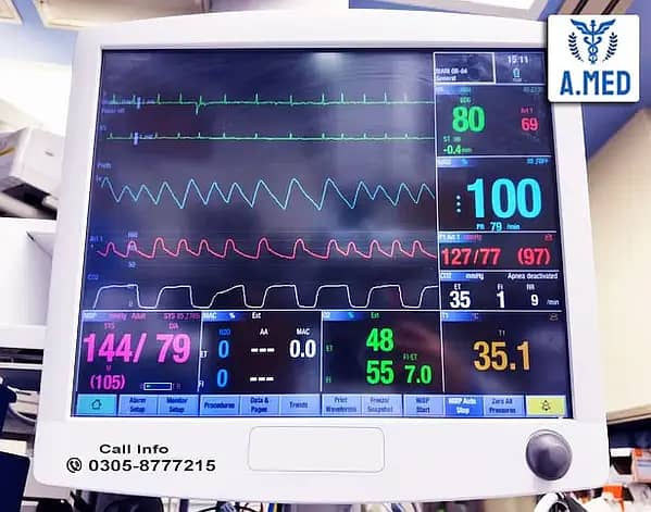 Cardiac Monitor, ICU Monitor, Portable BP Patient monitor UK Imported 19