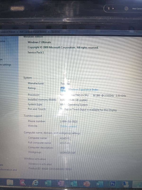 Toshiba laptop in good condition urgent sale! 2
