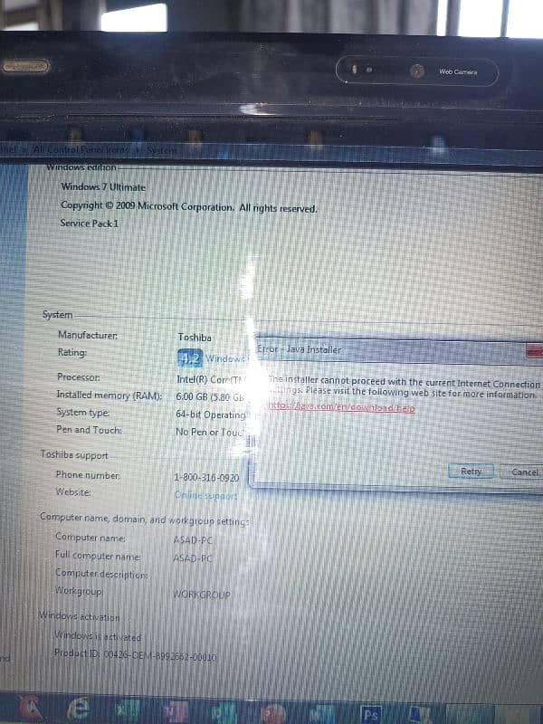 Toshiba laptop in good condition urgent sale! 3