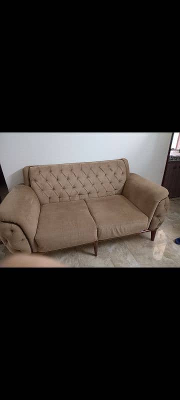 5 seater sofa  brown fabric in very good condition 0