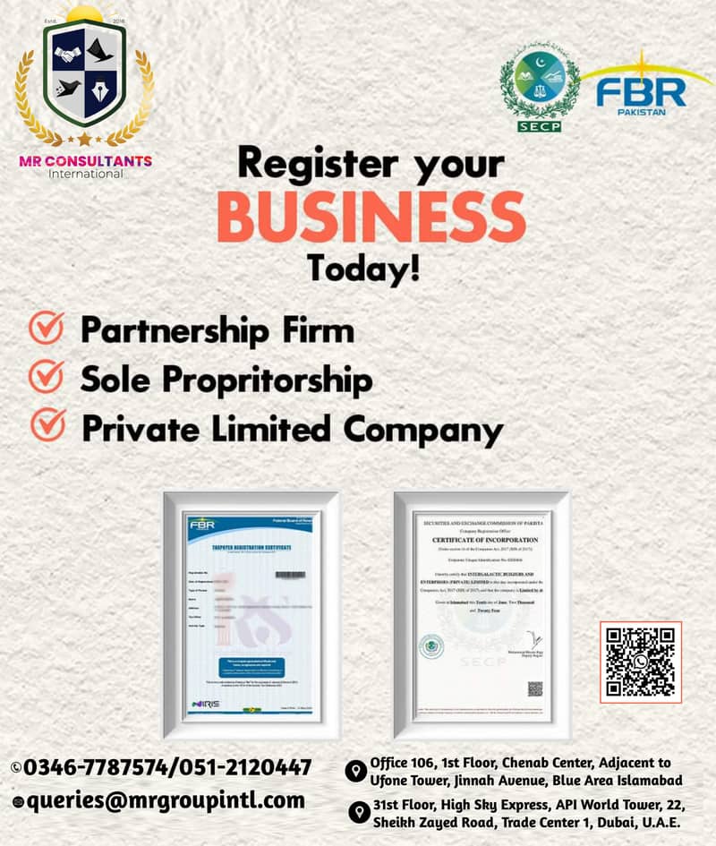 Business Registration, PEC, FBR, SECP, IPO, NGO, NPO, Tax Filing, NTN 2