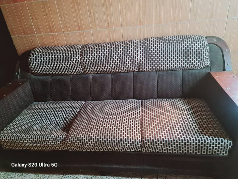 3+2+1 seater brown sofa 0