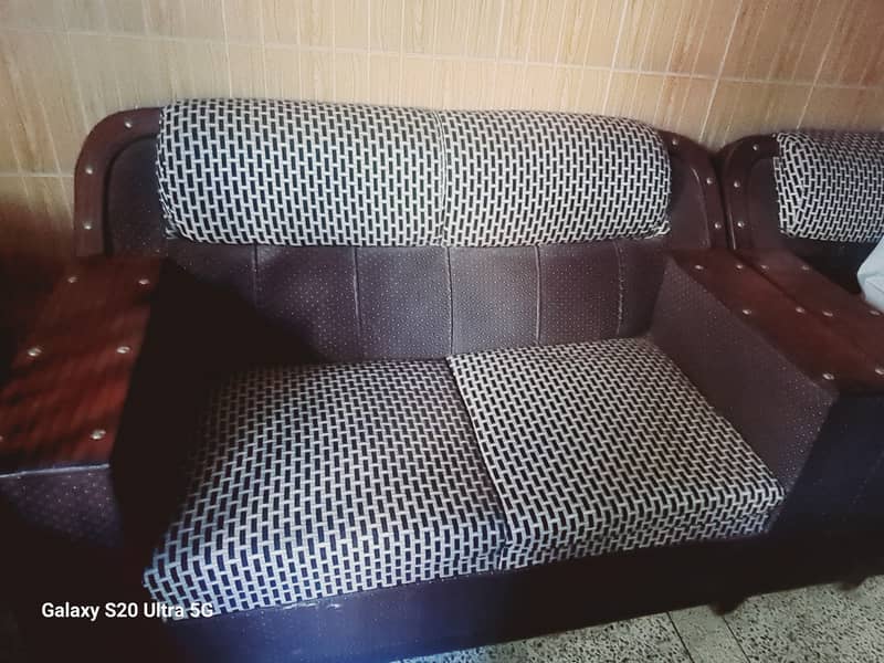 3+2+1 seater brown sofa 2