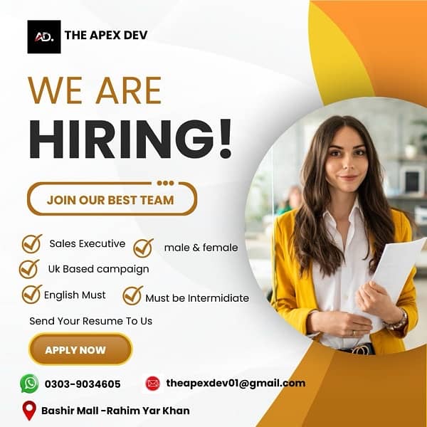 We are Hiring Sales Executive 0
