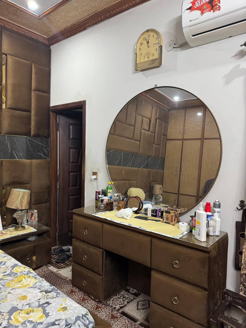 Bed with 2 side tables and dressing and chairs set 1