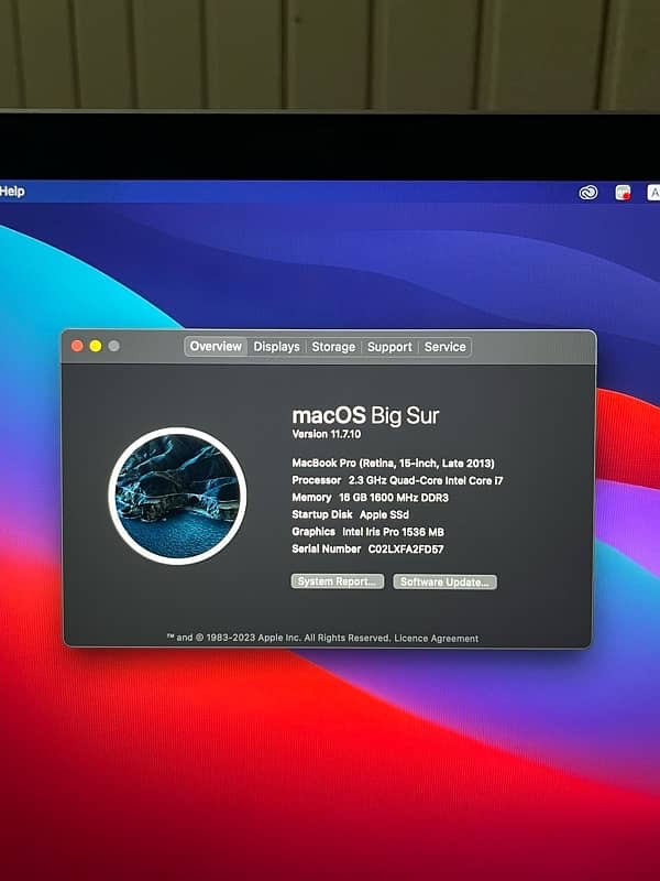 Macbook Pro Late 2013 15 inch 16/250 2