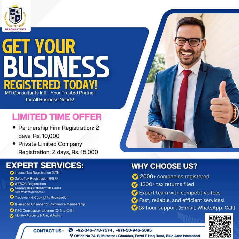 Company Registration, NTN, Tax Return, PEC, SECP, Import Export, NGO 19
