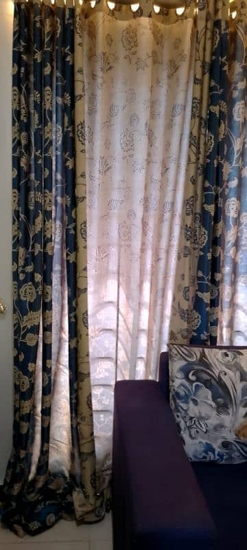 sofa only 3 months old with long contract curtains,matching frames 5