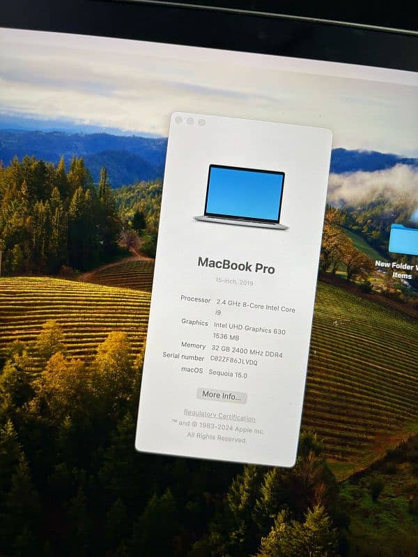 MacBook Pro 2019 32GB RAM CORE I9 15 INCH 5