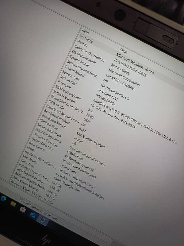 Hp Zbook Studio 15 G5 core i7 9th gen hexacore (i7-9850H) 4gb Nvidia 12