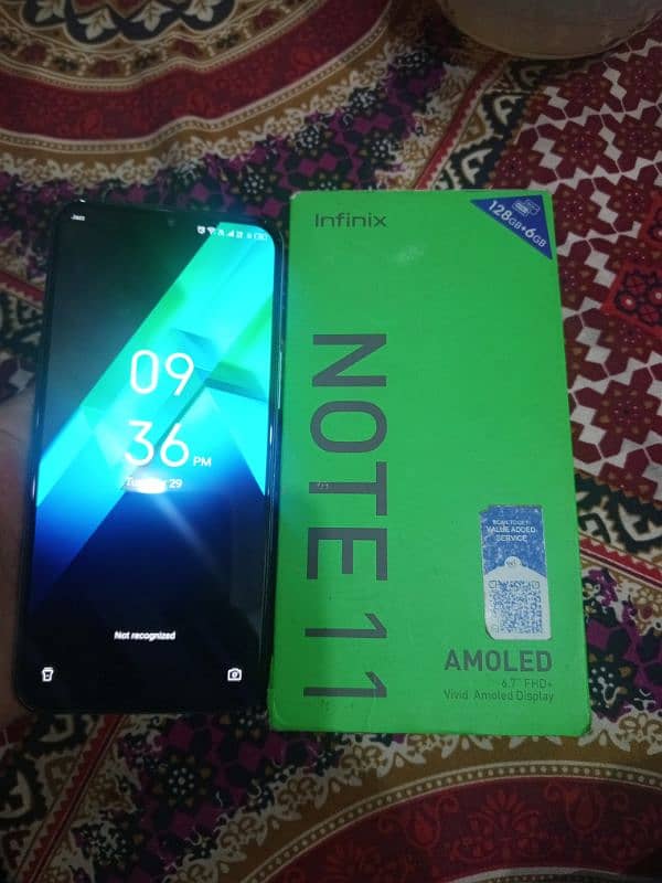 Infinix note 11.6/128.  battery 5000mah. one home us 0