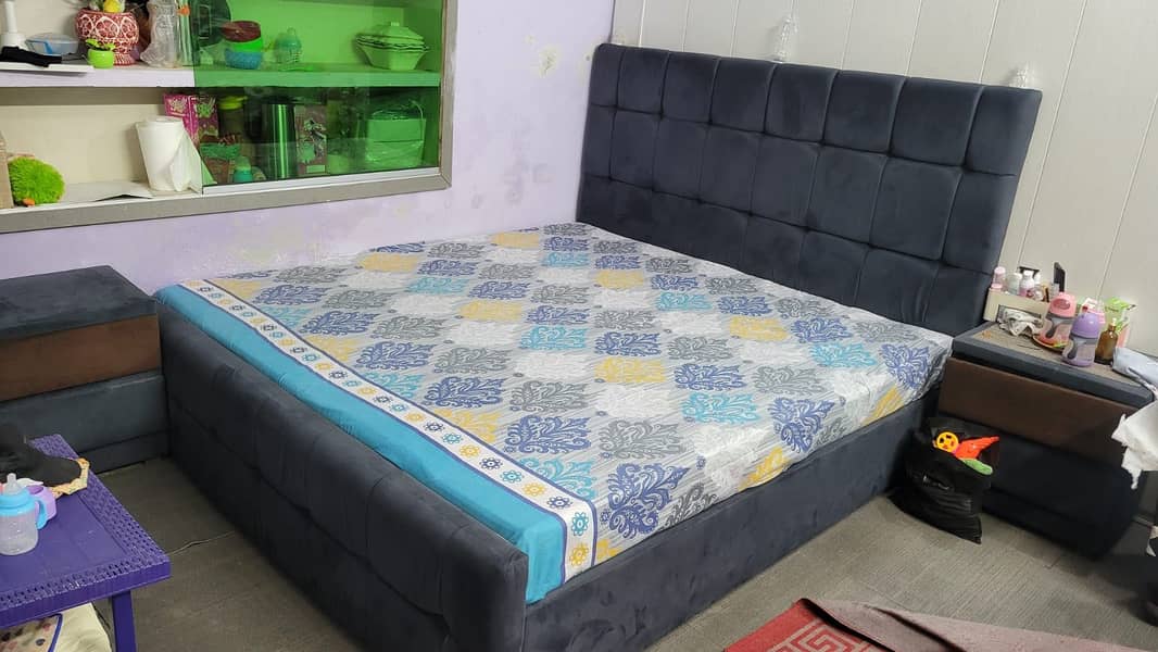 Bed & L shape sofa set for sale urgent in Rawalpindi Islamabad 5