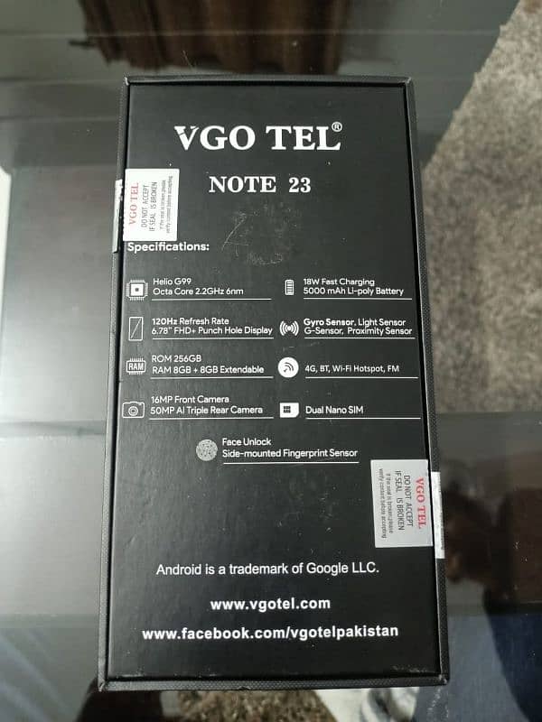 VGOTEL NOTE 23 LUXH MOBILE With Box charger 10