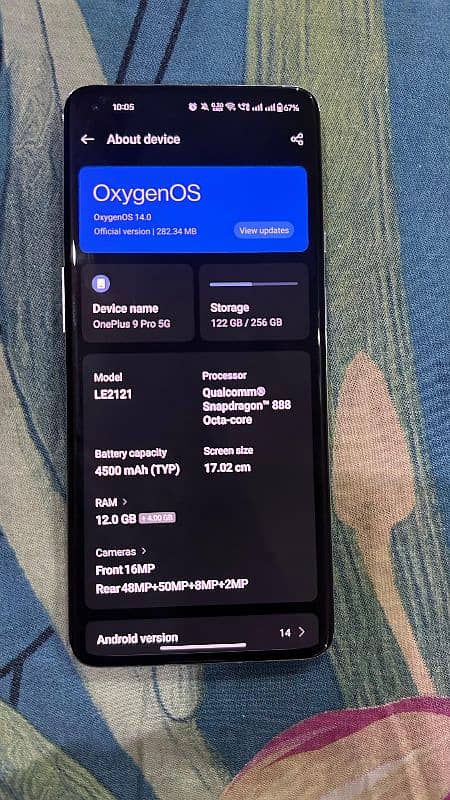 one plus 9 pro 5G 12/265 0