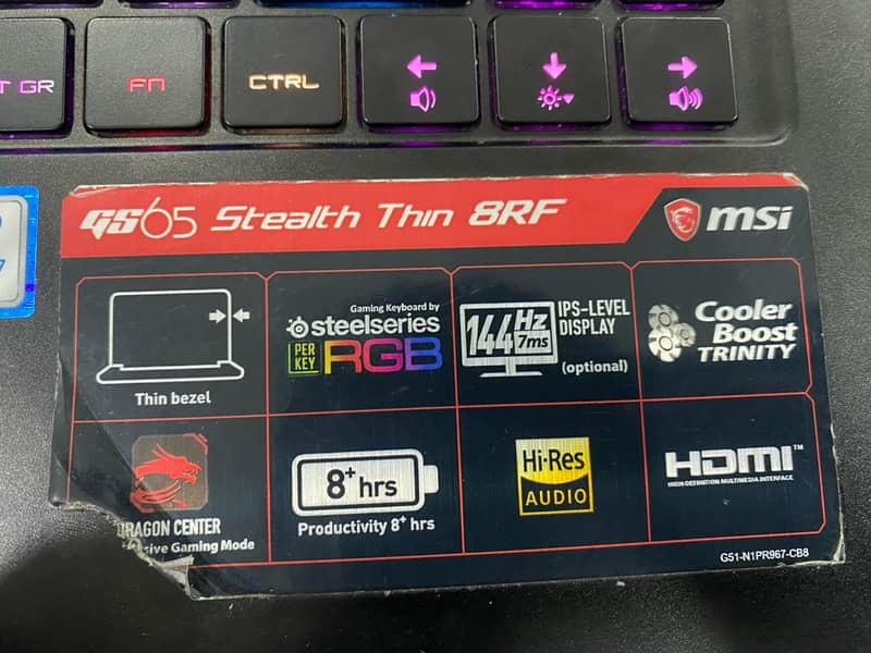 MSI GS65 Stealth| i7 8th Gen| GTX 1070| Gaming Beast| 32GB| 1 TB SDD 1