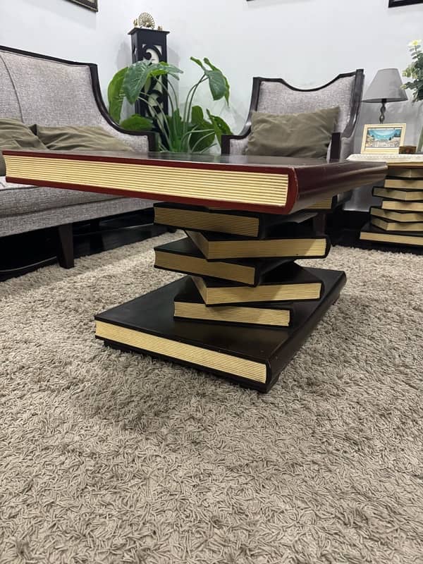 Brown Centre Table Set (Books Design) 2