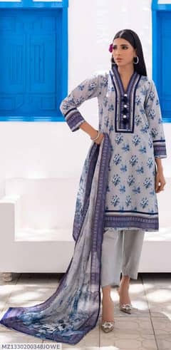 3pcs women's unstitched printed suit