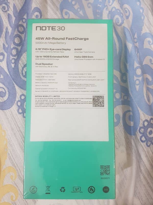 Selling Infinix Note 30 ( 16 GB RAM ) 256GB ROM 10/10 Condition 13