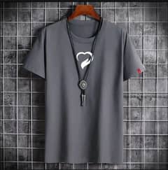 Men's Cotton jersey Half Sleeves T-Shirts Printed design and 1 pc grey