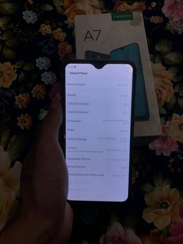 Oppo A7 with box 3/64 All ok dual sim no open repair 03434574590 1