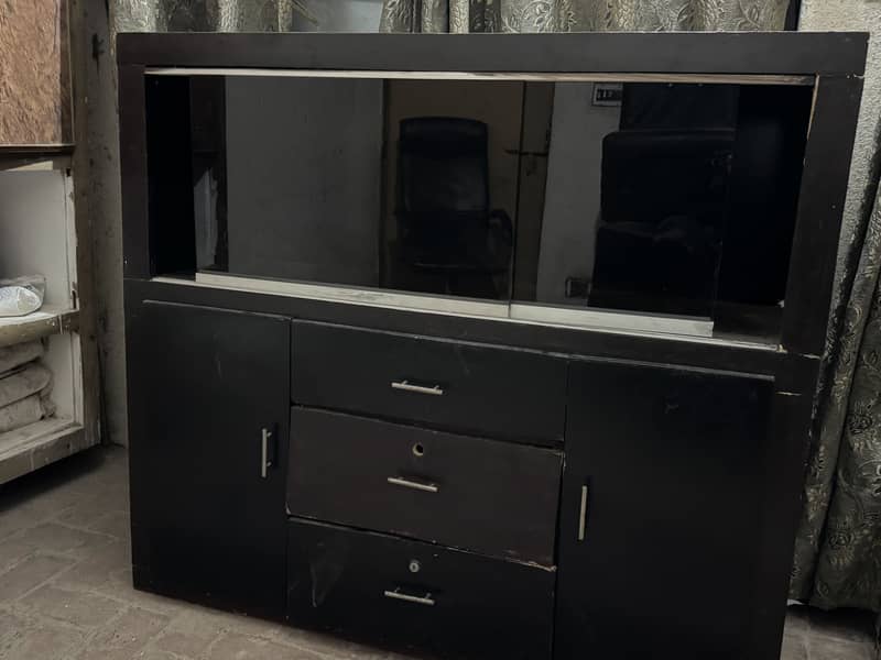 Wooden cabinet with glass rack 0