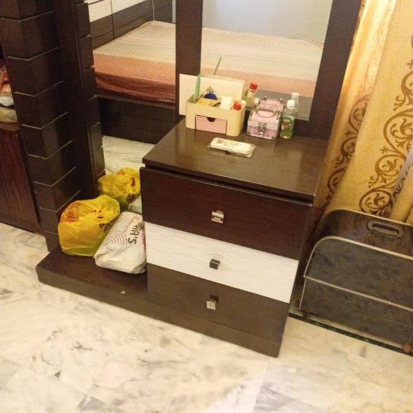 King Size Bed with mattress and Dressing For Sale 1