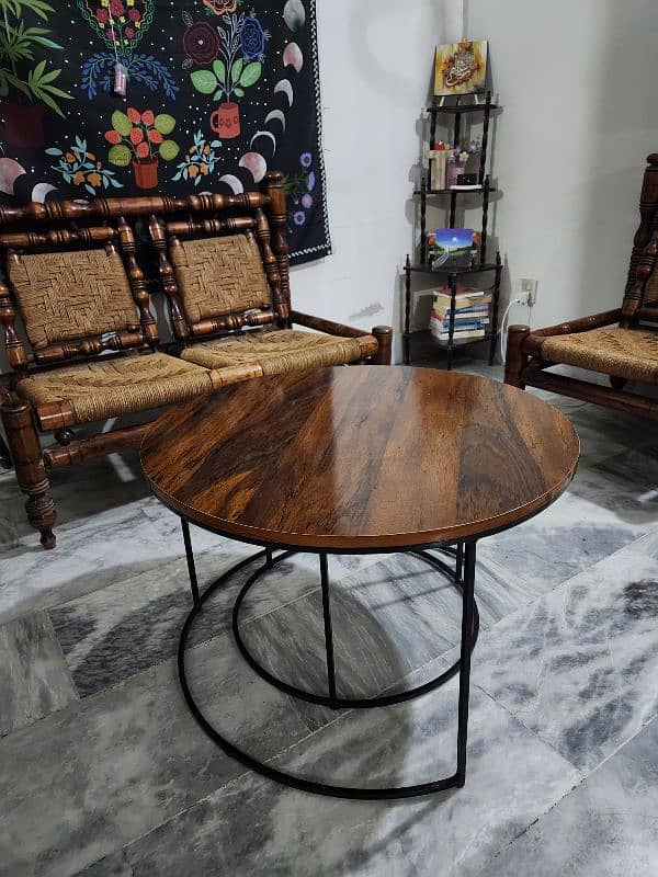 Set of Tables 10/10 Wood Iron 0