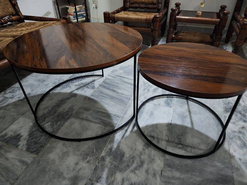 Set of Tables 10/10 Wood Iron 1