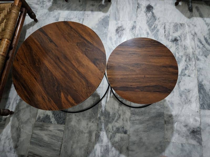 Set of Tables 10/10 Wood Iron 2