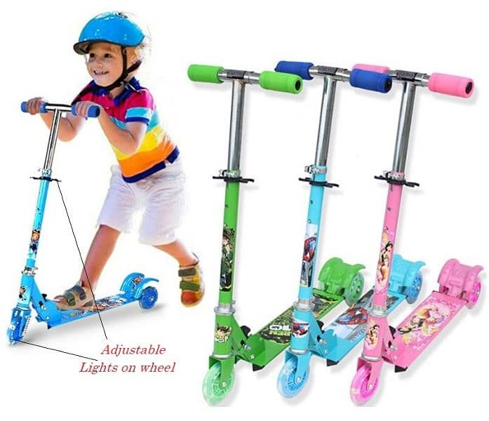 metal scooty for the baby kids foldable with light rubber wheel 0