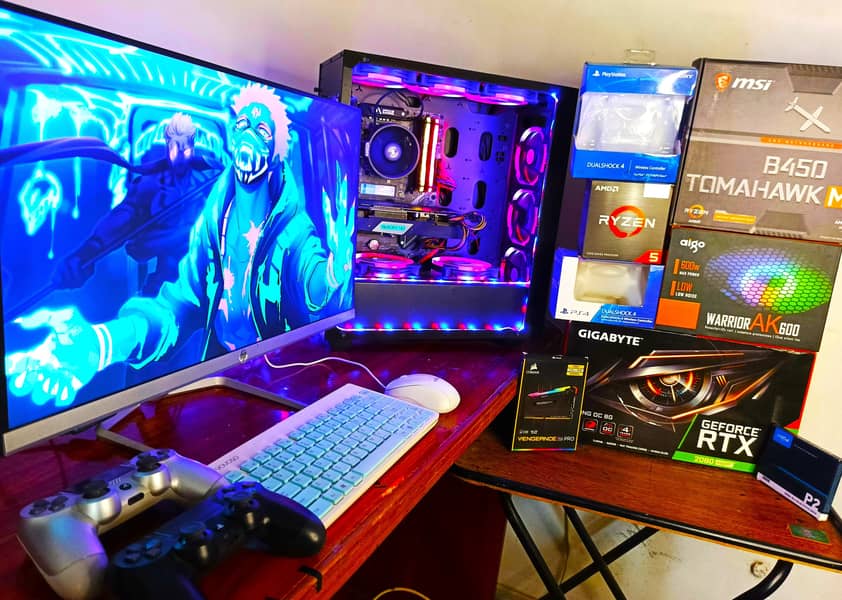 BEAST GAMING PC WITH MONITOR+FREE 2 PS4 CONTROLLERS 1