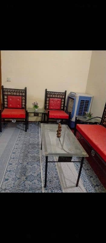 Sofa set with glass tables 1