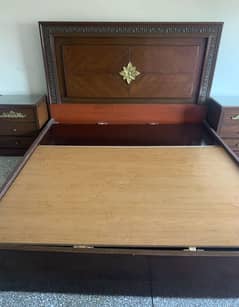 King Size bed set with side tables and mattress