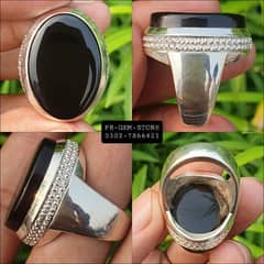 Natural Yamni Aqeeq Stone With Faisalabadi Design 925 Silver Ring