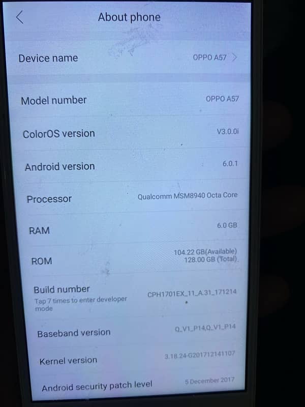 oppo A57 Pta approved 2