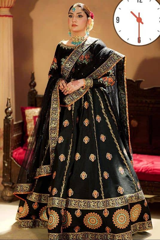 luxurious silk lehanga choli set 4pcs embroidered assemble 0