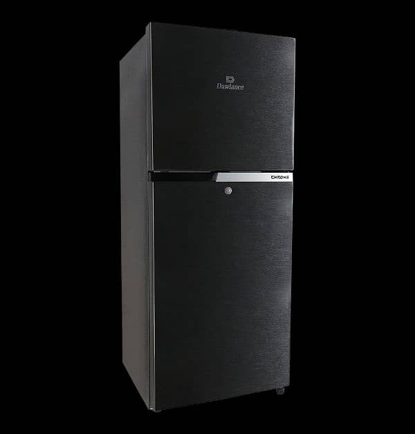 Dawlance REF 9178LF CHROME HAIRLINE BLACK Double Door Refrigerator 1