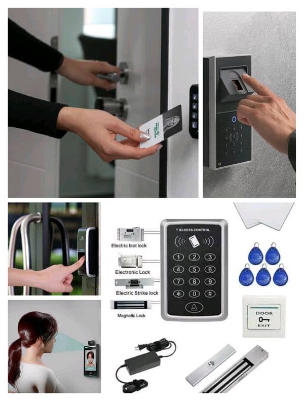 smart fingerprint handle electric door lock access control system 3